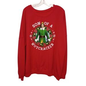 Elf - Red Christmas Sweatshirt - Son of a Nutcracker Design - Size 1X
